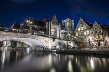 Naklejka premium Gent, Belgium at day, Ghent old town