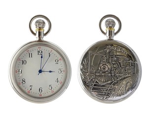 Fototapeta na wymiar Pocket watch isolated on white background