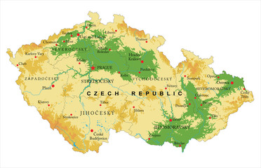 Czech Republic relief map