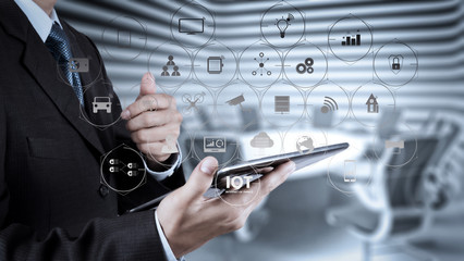 businessman success working with tablet computer