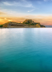 Fototapeta na wymiar The old castle of Corfu island