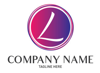 Round Letter L Logo Gradient Trendy Modern Template Design
