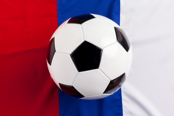 Naklejka premium Flag of Russia with football ball