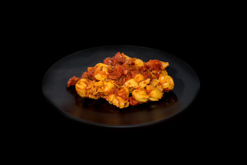 Tortellini on black
