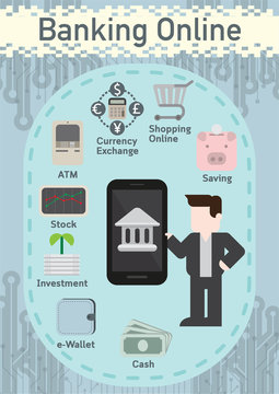 Smartphone concept banking online with Financial service