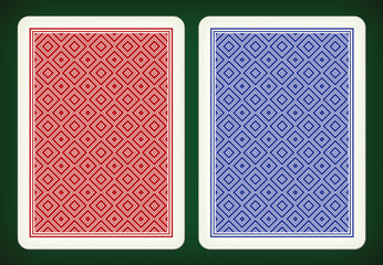 Back side design - playing cards vector illustration
