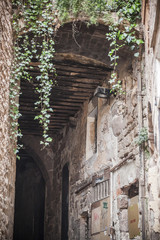Ancient street in medieval village of Cardona,Catalonia.