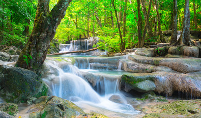 Cool waterfall in tropical forest