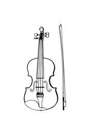 sketch of violin with bow vector © Dzmitry