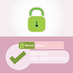 SSL certificate or Secure Socket Layser installed on websites is secure design with illustration