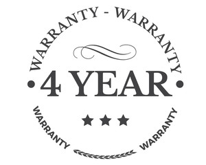 4 years warranty icon vintage rubber stamp guarantee