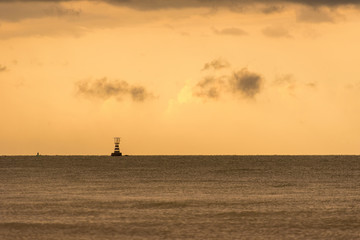 View of sea storm is coming at Hua Hin Beach Prachuab Khirikhan, Thailand.