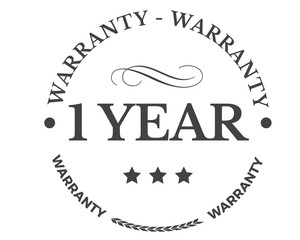 1 year warranty icon vintage rubber stamp guarantee