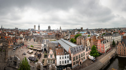 Fototapeta na wymiar Panoramic of City of Ghent