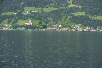 Dorf Flüelen am Vierwaldstättersee, Uri, Schweiz