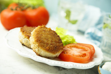 Homemade fish cakes