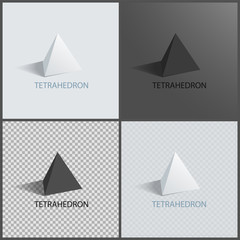 Tetrahedrons Figures, Vector Prisms Collection