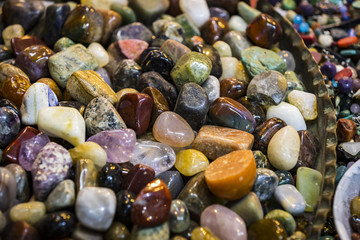 Background of small colored stone shot close-up