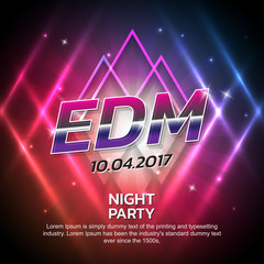 electronic dj music party design poster background vector