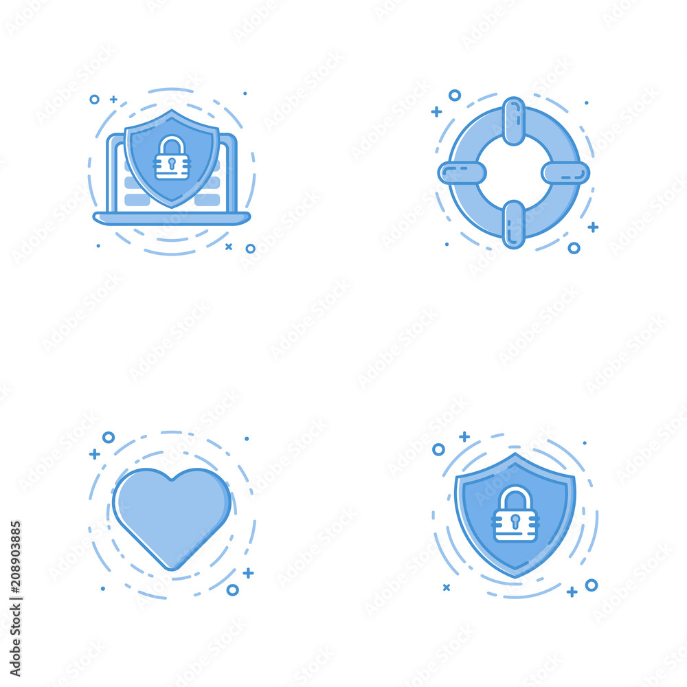 Poster vector business illustration in filled bold line style. set of outline cute and simple icons with sh