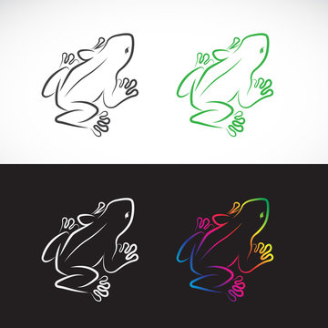 Vector of frogs design on white background and black background., Amphibian. Animal. Easy editable layered vector illustration.