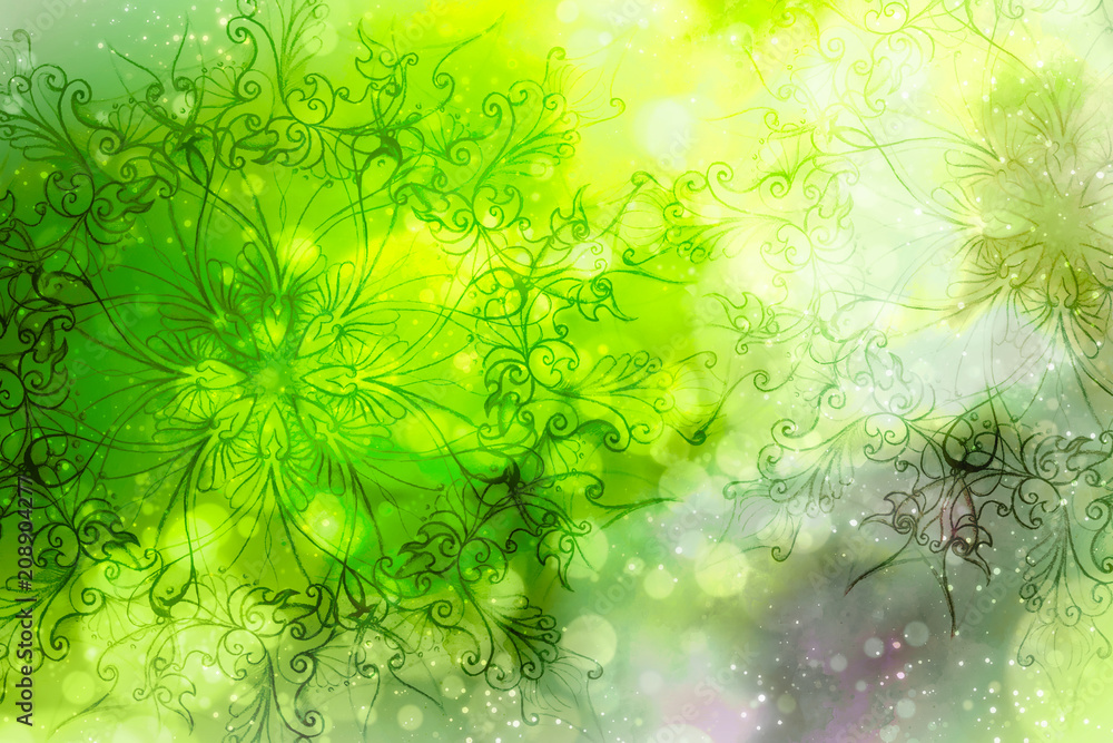 Aufkleber floral ornamental structure with filigrane pattern mandala on abstract background.