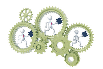 People running in gear