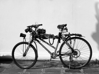 Naklejka na ściany i meble Black and white vintage bicycle