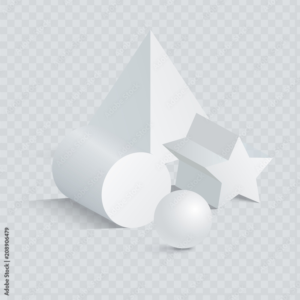 Poster triangular and pentagrammic prism with sphere 3d