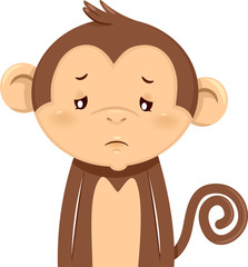Monkey Sad Illustration
