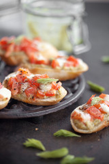 Bruschetta with spruce sprout pesto