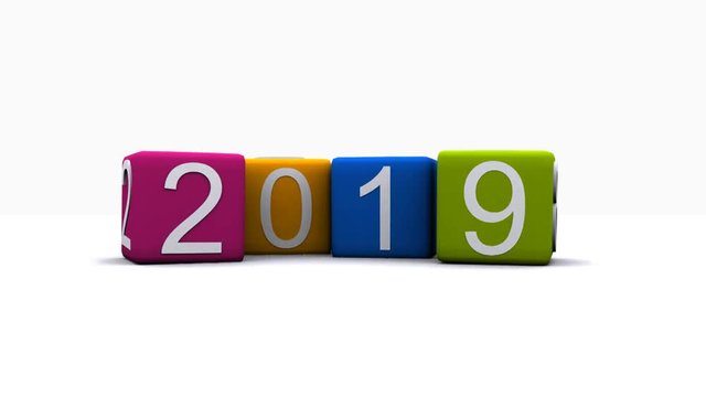 Arrivo del nuovo anno in 3D - 2019