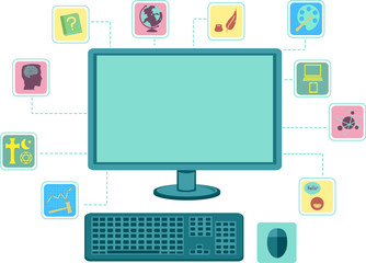 Dewey Decimal Computer Illustration