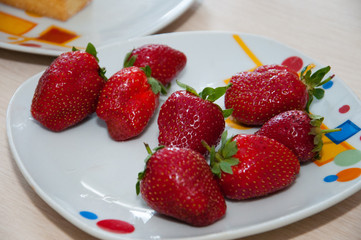 Strawberries on a plate. Concept diet, healthy diet, weight loss