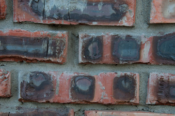 Brown old brick wall background, texture