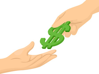 Hands Dollar Sign Illustration
