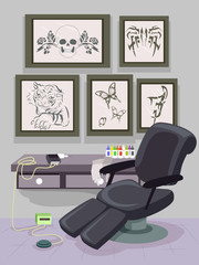 Interior Tattoo Shop Illustration