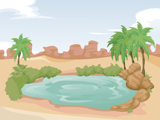 Desert Oasis Illustration