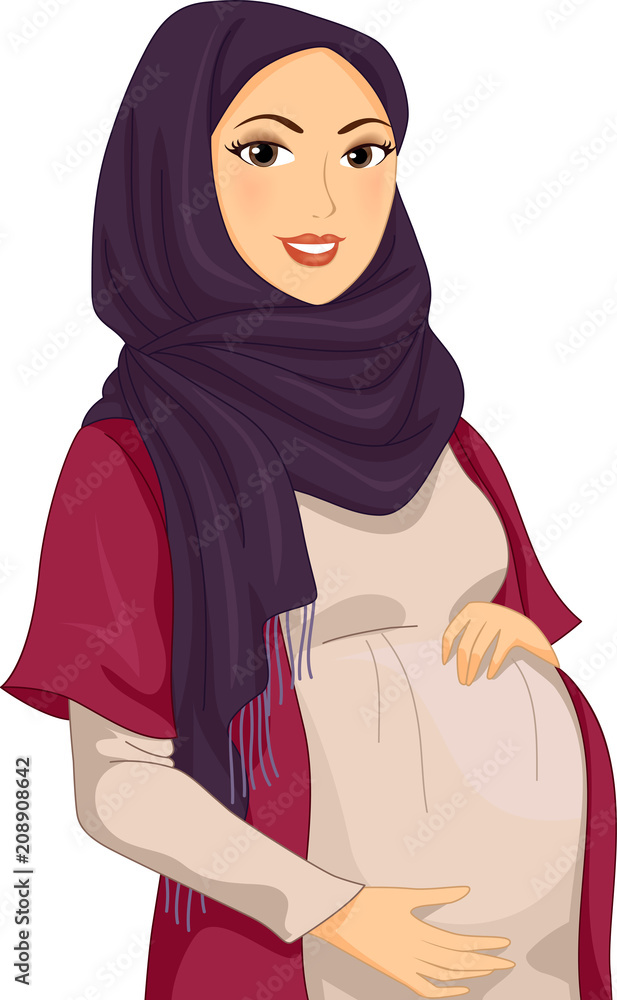 Poster girl muslim pregnant illustration