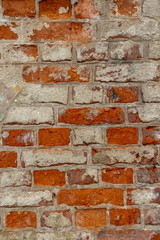 Uncoated brick wall texture background
