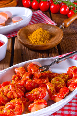 sausage in curry sauce