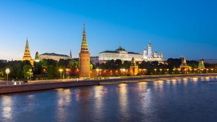 Fototapeta premium Moscow Kremlin at night, Russia