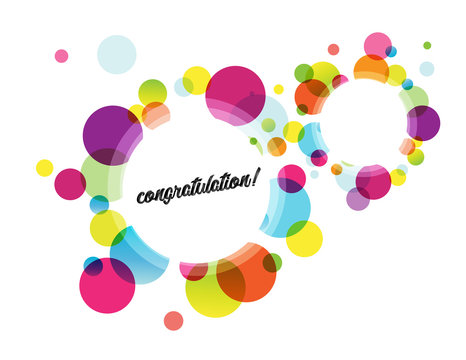 Abstract colored flower background with congratulation text.