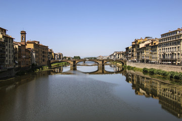 Ponte Santa Trinita bridge over the Arno River, Florence, Italy