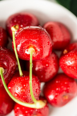 Splashed Red Cherries as Summer Concept