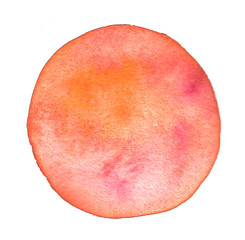 Hand drawn watercolor illustration round background
