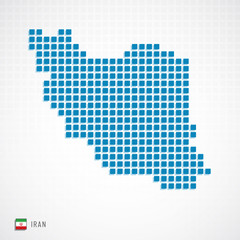 Fototapeta na wymiar Iran map and flag icon