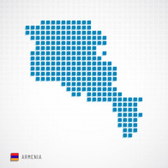 Fototapeta premium Armenia map and flag icon