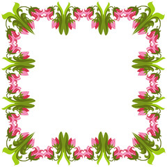 Naklejka premium Beautiful wreath. Elegant floral frame hand drawn. Design for invitation, wedding or greeting cards