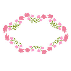 Beautiful wreath. Elegant floral frame hand drawn. Design for invitation, wedding or greeting cards
